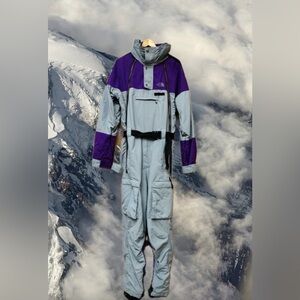 RETRO 🪩 The North Face Purple & Light Gray One-Piece Ski Suit